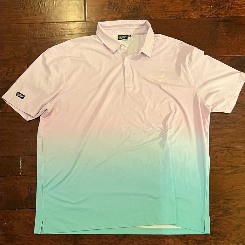 Gradient Polo Shirt in Pink and Green